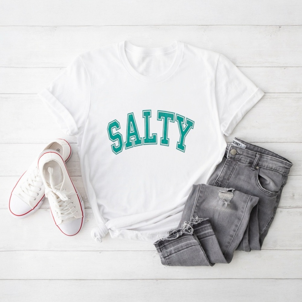 Salty Graphic Tee - White Unisex T-Shirt